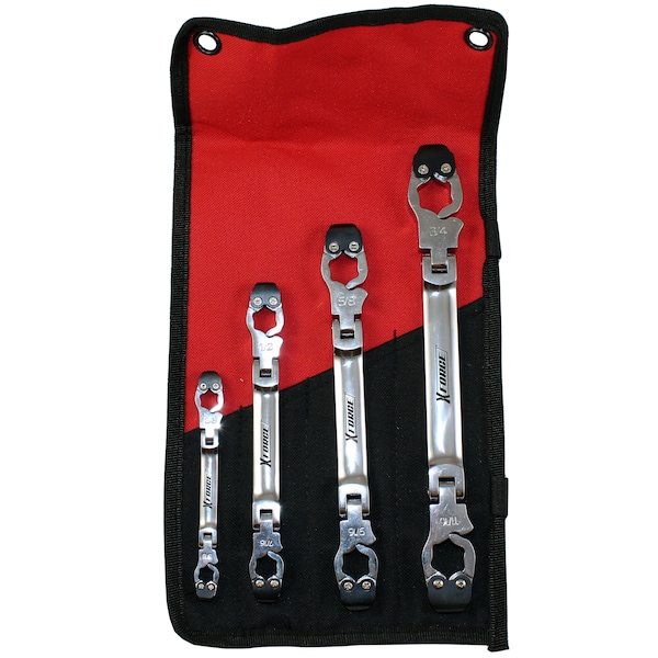 SAE Ratcheting Flare Nut Line Wrench-6 Contact Points-Strong OpenClose